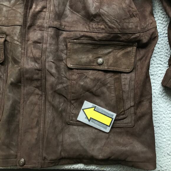 Vintage Sawyer of Napa Leather Hooded Leather Jacket Coat Mens XL Brown Hooded - Picture 4 of 10